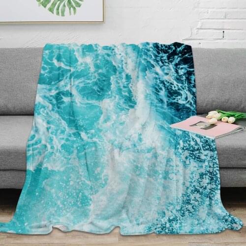 BIGHOUSES Throw Blanket Perfect Sea Waves Throw Blanket Warm Microfiber Blanket Flannel Blanket Bedroom Decor Blankets For Beds
