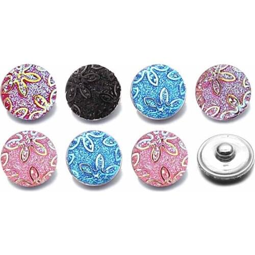 Hot Silicone 18mm Acrylic Resin Uneven Resin Snap Button 013 Fit Charm Interchangeable Bracelets Jewelry Wholesale Accessories