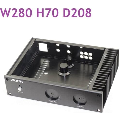 Size W280 H70 D208 single-side heat dissipation power amplifier chassis all aluminum chassis new design 2807