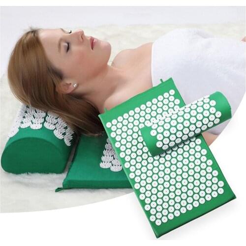 Massager Cushion Massage Yoga Mat Acupressure Relieve Stress Back Body Pain Spike Mat Acupuncture Massage Yoga Mat with Pillow