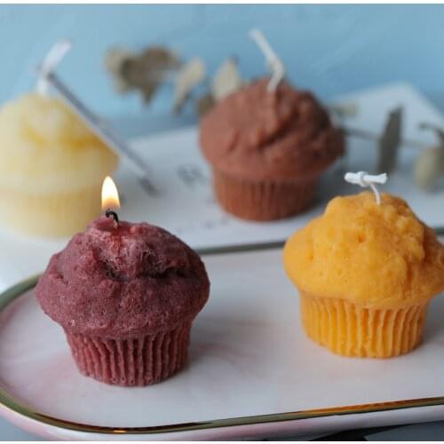 Creative Simulation Muffin Cup Cake Candle Mould Silicone Soap Mold Candle Mold Christmas Home Decor