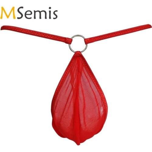 Swimwear Mens Swimsuit Underwear Bikinis Bulge Pouch Mesh Jockstrap G-string Thongs Underwear Underpants Male Thongs Panties