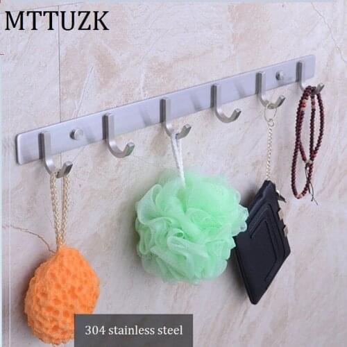 Square 304 Stainless steel Clothes hooks Kitchen hook simple row of hooks living room wall hanging door rear hook for cap,coat
