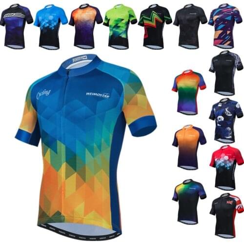 Weimostar Summer Mens Cycling Jersey Tops Breathable Mountain Bike Clothing Pro Team Bicycle Shirt Quick Dry Cycling Clothes