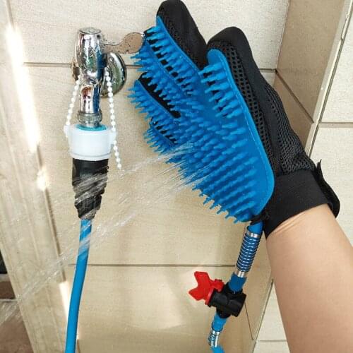 Pet with a shower bath massage hair removal brush five fingers even dog gloves water spray cleaning equipment