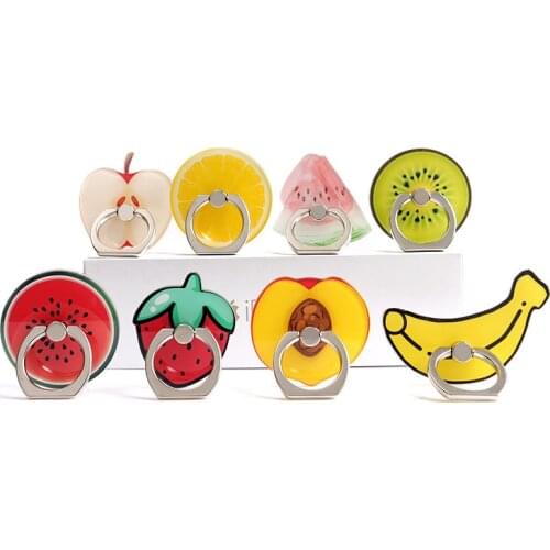 1 Piece Metal Finger Ring Universal cute mobile phone holder Stand Rings Unique Fruit Phone Ring Smartphone Holder for iPhone