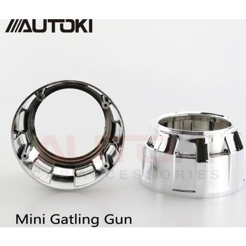 Autoki High Temperature Resistant Black Mini Gatling Gun Shrouds Mask Hoods For H1 2.5 inch WST Bixenon Projectors Lens