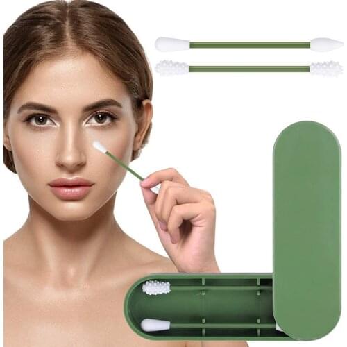 Reusable Cotton Swabs Silicone Spiral Ear Pick Cosmetic Cotton Buds Double-ended Ear Cleaning Sticks Portable Ear Cleaning Tool