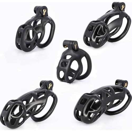 Male Lightweight Custom Curved Cobra Male Chastity Device Cock 4 Rings Cages set Penis lock Trainer Belt slave Sex Toy for man
