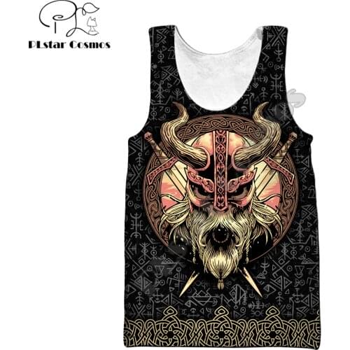 Viking symbol Odin Tattoo Raven 3D Printed men vest Harajuku Fashion Sleeveless T-shirt summer street Unisex tank tops BX-005
