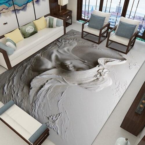 Room Floor Printed Carpet For Living Room Bedroom Home Decorative Crapet Character Goddess Carpet Printed Flannel Area Rug