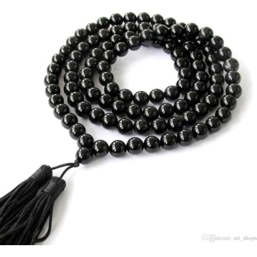 Tibetan Buddhist 108 Black new Prayer Beads Mala Necklace Eliminate worry