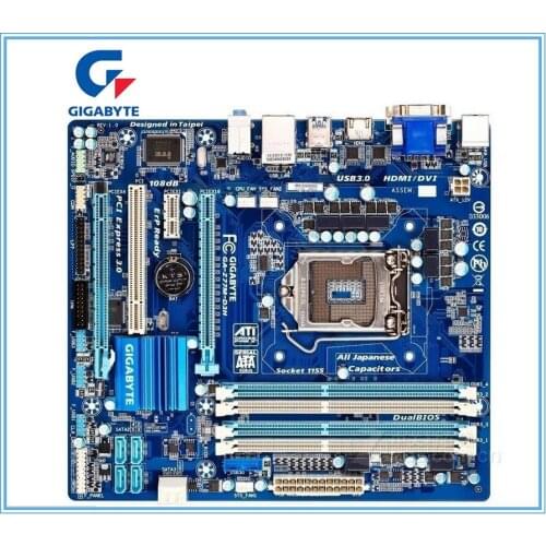 Gigabyte original motherboard GA-Z77M-D3H LGA 1155 DDR3 Z77M-D3H 32GB DVI VGA HDMI Z77 Desktop motherborad Free shipping