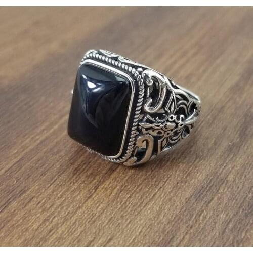 Original Designer Cross Pattern Enamel Porcelain Craft Mens Open Ring Creative Devil Dark Domineering Charm Silver Jewelry