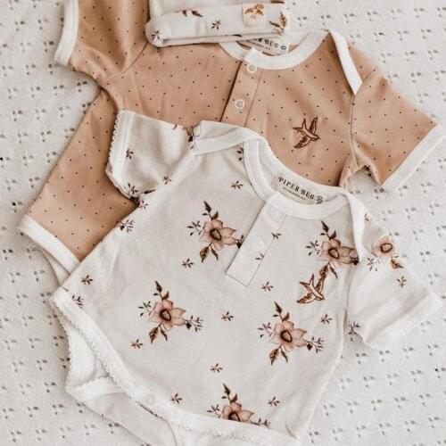 Baby girl summer romper pip bug ins 100% cotton onesie kids high quality fashion print overalls toddler clothing ws2001
