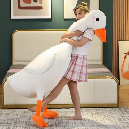 1pc 100/120cm Big Size Soft Goose & Duck Plush Toys Comfortable Animal Cushion Stuffed for Couple Friend Valentines Gift