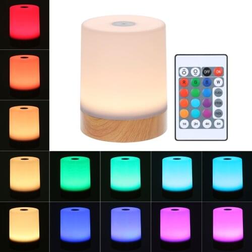 Remote Touching Control Night Light 13 Colors 3Modes Dimmer Night Lamp S-mart Bedside Lamp RGB Color USB Rechargeable Night Lamp