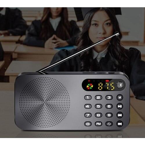 Q6 Multi-function Fm Radio 3600mah Battery Rechargeable LED Digital Display Radio Support U Disk TF Card/Playing Earphone