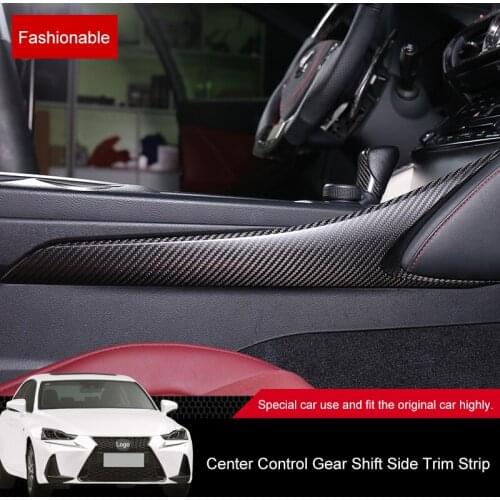 QHCP Carbon Fiber Car Center Control Gear Shift Box Side Trim Strip Cover Sticker Interior Accessories For Lexus IS300 200T 250