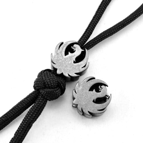 1PC TC4 Titanium Alloy Stone Wash Surface Cool Knife Bead Lanyard Pendant Umbrella Rope DIY Accessories EDC Pocket Tool