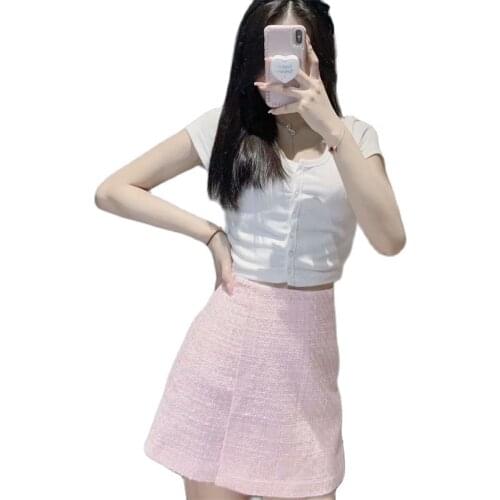 Baldauren Women 2021 Fashion Texture Casual Skirt Shorts Retro High Waist Side Pocket Women Shorts Streetwear