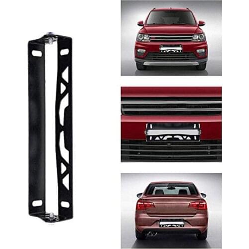SMAUTOP Universal Car Styling Aluminum License Plate Frame Adjustable Number Holder BLACK