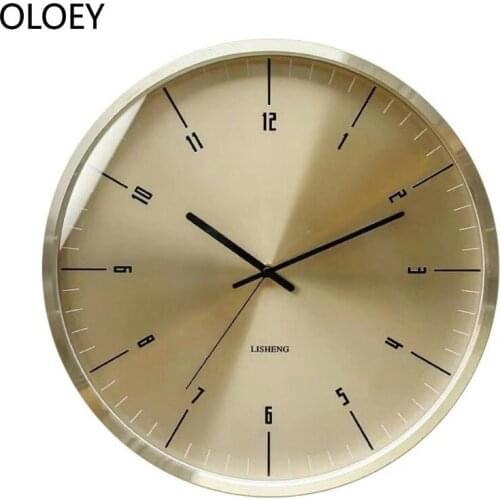 Modern Nordic Metal Large Wall Clock Gold Wall Watch Home Dceor Living Room Bedroom Luxury Digital Wall Clock Office Kitchen