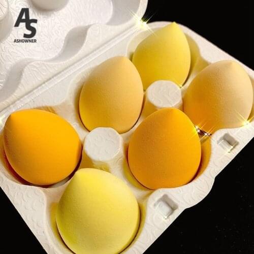 6pcs New Makeup Sponge Foundation Cosmetic Puff Make Up Sponge Water Cosmetic Blending Powder Puff Smooth Make Up Sponge Tools