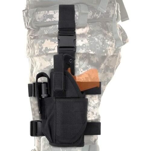 Tactical Drop Leg Thigh Gun Holster Adjustable Pistol Holster with Magazine Pouches Left Hand Outdoor Military Hunting Gun Bag