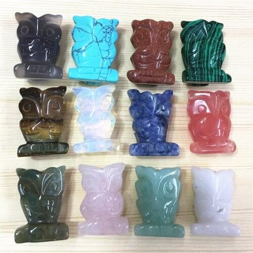 Heat! Natural Stone Carving Opal Lucky Cat Pig Owl Turtle Statue Chakra Prayer Beads Repair Crystal Aura Feng Shui Ornaments