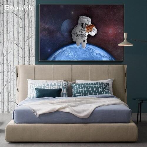 Embelish 1 Pieces The Astronaut In Outer Space Modern Home Decor Wall Pictures For Living Room Modern Home Decor Canvas Painting