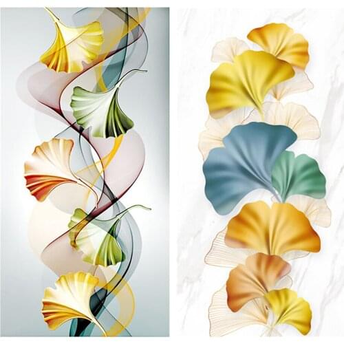 Ginkgo Leaf Cross Stitch Simple Style Suitable for Beginners 11CT Stamped Creative Pattern Embroidery Cloth Kit