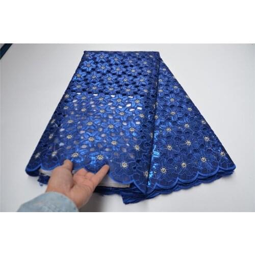 High Quality French Lace Fabric Latest African Organza Lace Fabric with Sequin Embroidery Blue Lace Fabrics OLP-204