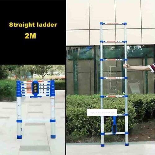 2M High-quality Thicken Aluminium Alloy Single-sided Straight Ladder Portable Household 7-Step Extension Ladder JJS511 Hot Sale
