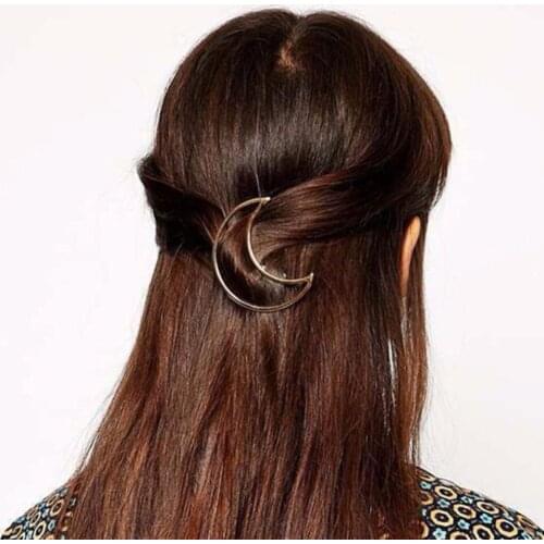 Imixlot 1 Pc New Geometry Moon Triangel Design Hair Pins For Women Gold/Silver Barrette Clips Hairpin Party Hair Accessories