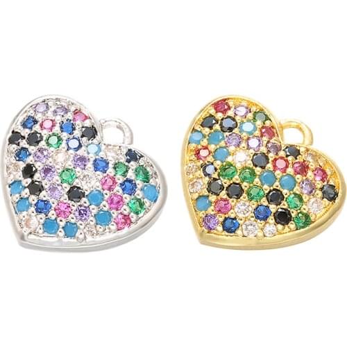 ZHUKOU 11x12mm candy crystal love pendant for necklace earrings bracelet jewelry accessories Making model: VD462