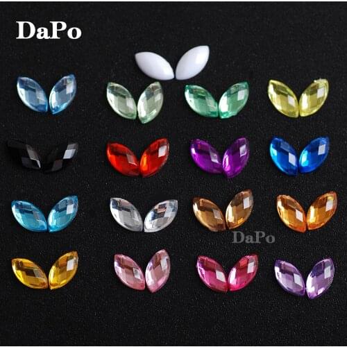1000pcs 17 Colors 3D Crystal Marquise Horse Eyes Gem Glitters Acrylic Rhinestones DIY Nail Art Tips Charms Decoration