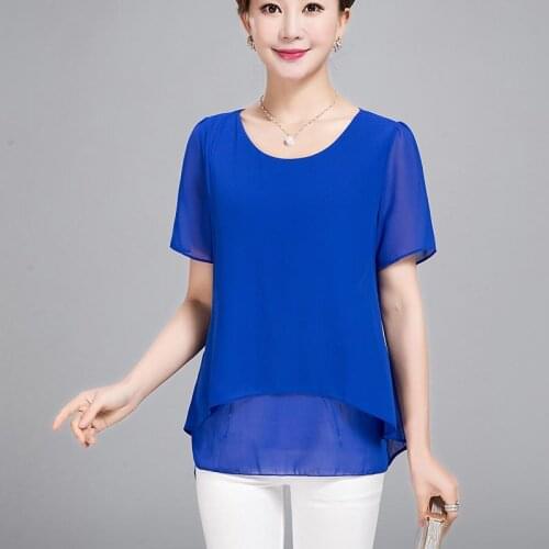 2021 Plus size Women Summer Blouse Korean short Sleeve Womens Blouses Vintage Women Shirts Blusas Roupa Feminina Tops M-8XL