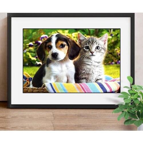 Diamond Painting Dog Full Square Diamond Mosaic Cat Diamond Embroidery Cross Stitch Picture Of Rhinestone Decoration Home