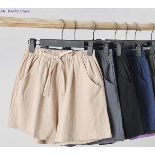 Women Summer Flax Shorts Cotton And Linen Trousers High Waist Ladys Loose And Comfortable Hot Breeches Girls' Casual Garments