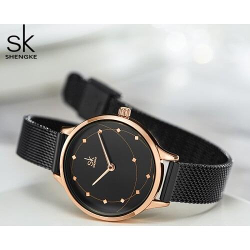 Shengke 2020 New Women Watches Stylish Design Rosegold Milan Mesh Band 31MM Mini Dial Japanese Quartz Movement Relogio Feminino
