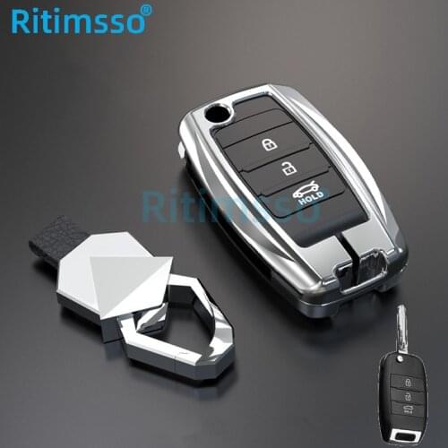 Zinc Alloy Car Remote Key Case Cover for Kia Rio K2 K3 K5 Bongo Sorento Soul Sportage Protection Key Shell Skin Bag Accessories