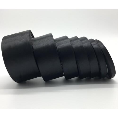 6mm 10mm 15mm 20mm 25mm 38mm 50mm(1Roll 25yds)Black Silk Satin Ribbon Wedding Party Decoration Invitation Card Gift Packing
