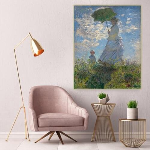 Citon Claude Monet《Woman with a Parasol Madame Monet and Her Son》Canvas Oil Painting Artwork Picture Wall Decor Home Decoration