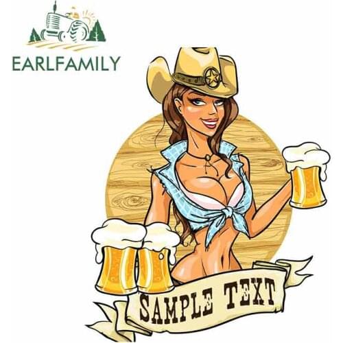 EARLFAMILY 13cm x 11cm For Saddam Beer Car Truck Pinup Creative Stickers Sunscreen Bumper Decoration Custom Printing