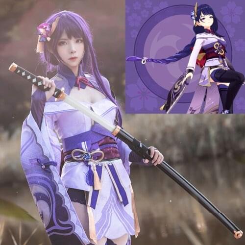 Genshin Impact Game Cosplay Raiden Shogun Ba'al Costume Baal Cosplay Wanderlust Invocation WNW164