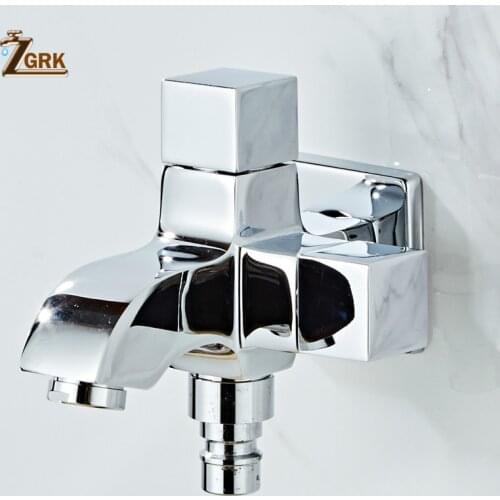 Brass Washing Machine Taps Double Outlet Mop Pool Tap Only Cold Water Faucet Black Chrome Golden Bathroom Wall Mounted Faucet
