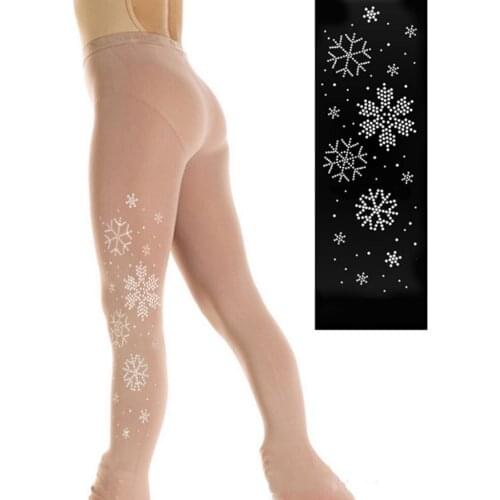 Ice Skating Tights Girls Women Over Boots Footless Tights Leggings Buckled Compression Pants Crystals Rhinestone Skate Pants