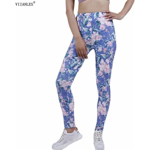 VIIANLES 2021 New Fashion Women Legging Print Trousers Soft Leggins Slim High Waist Comfortable Stretch Workout Leggins Gym Pant