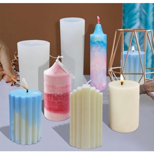 New Cylindrical Candle Silicone Mold DIY Homemade Aromatherapy Handmade Soap Plaster Mold Candle Making Kit Resin Mould